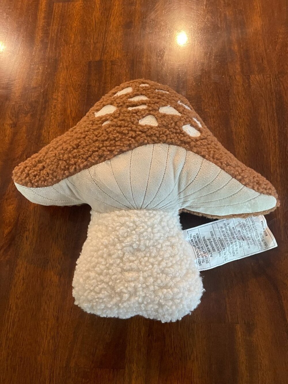 Hobby Lobby Brown & White Decorative Mushroom Pillow 13" x 13"!
